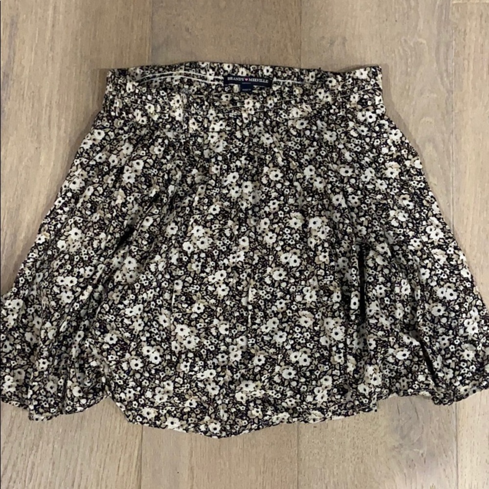 Brandy Melville Skirt Brown Flowers